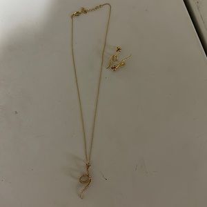 Snake pendant and earrings